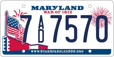 MD license plate 7AD7570