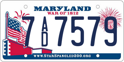 MD license plate 7AD7579
