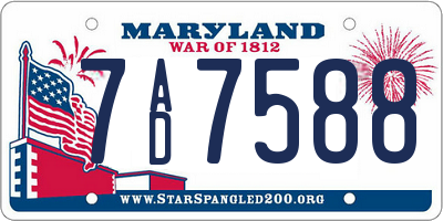 MD license plate 7AD7588