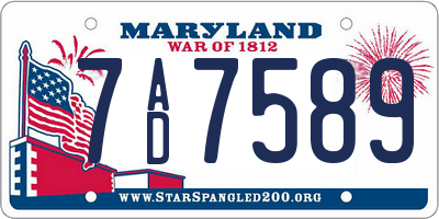 MD license plate 7AD7589