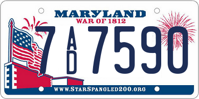 MD license plate 7AD7590
