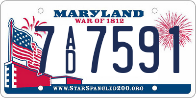 MD license plate 7AD7591