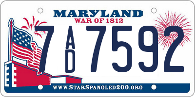 MD license plate 7AD7592