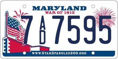 MD license plate 7AD7595