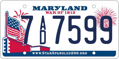 MD license plate 7AD7599