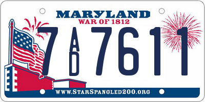 MD license plate 7AD7611