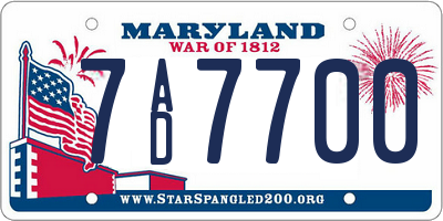 MD license plate 7AD7700