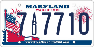 MD license plate 7AD7710