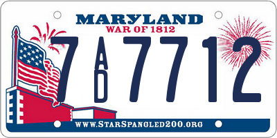 MD license plate 7AD7712