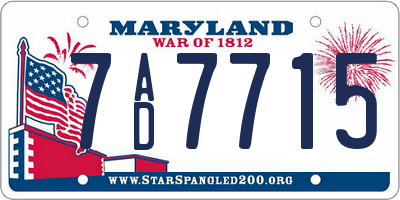 MD license plate 7AD7715