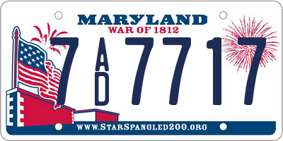 MD license plate 7AD7717