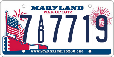 MD license plate 7AD7719