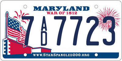MD license plate 7AD7723