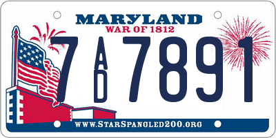 MD license plate 7AD7891