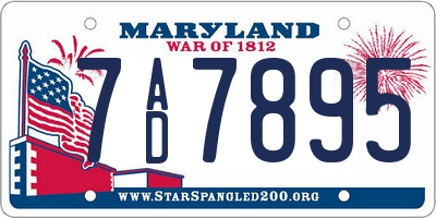 MD license plate 7AD7895