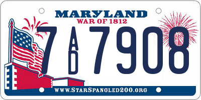 MD license plate 7AD7908