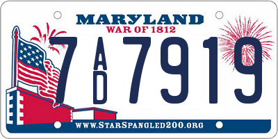 MD license plate 7AD7919