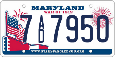 MD license plate 7AD7950