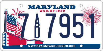 MD license plate 7AD7951