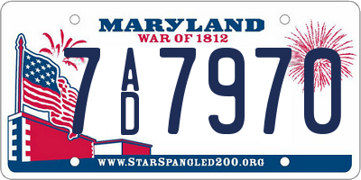 MD license plate 7AD7970