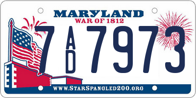 MD license plate 7AD7973