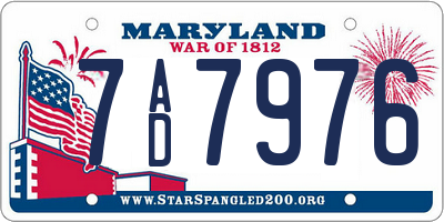 MD license plate 7AD7976