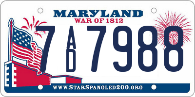 MD license plate 7AD7988
