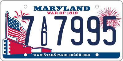 MD license plate 7AD7995