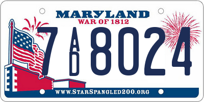 MD license plate 7AD8024