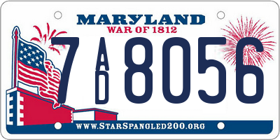 MD license plate 7AD8056