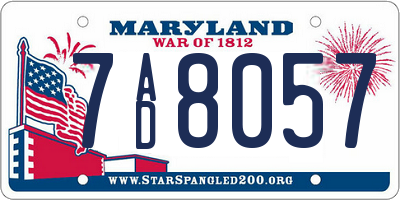 MD license plate 7AD8057