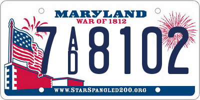 MD license plate 7AD8102