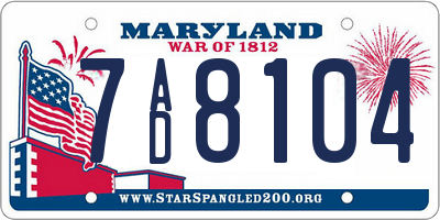 MD license plate 7AD8104