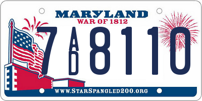 MD license plate 7AD8110