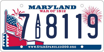 MD license plate 7AD8119