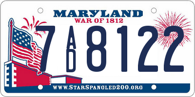MD license plate 7AD8122