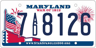 MD license plate 7AD8126