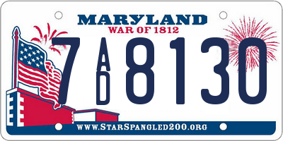 MD license plate 7AD8130