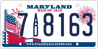 MD license plate 7AD8163