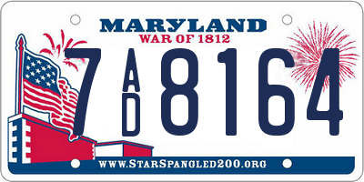 MD license plate 7AD8164