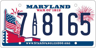 MD license plate 7AD8165