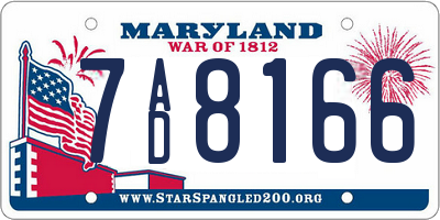 MD license plate 7AD8166