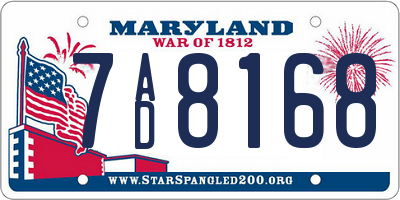 MD license plate 7AD8168