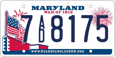MD license plate 7AD8175