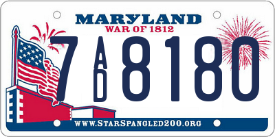 MD license plate 7AD8180