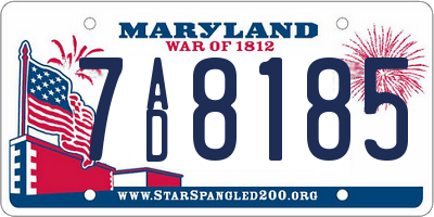 MD license plate 7AD8185