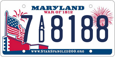 MD license plate 7AD8188