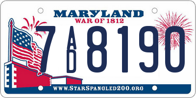 MD license plate 7AD8190