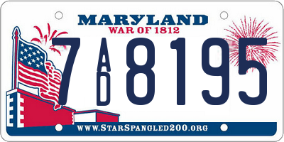 MD license plate 7AD8195