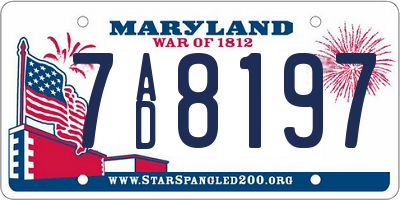MD license plate 7AD8197
